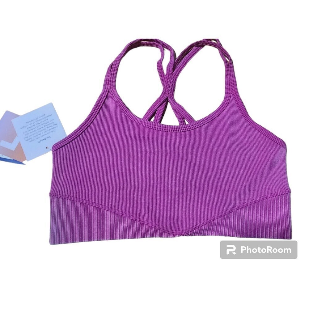 Women’s Ribbed Strappy Sports Bra - Purple